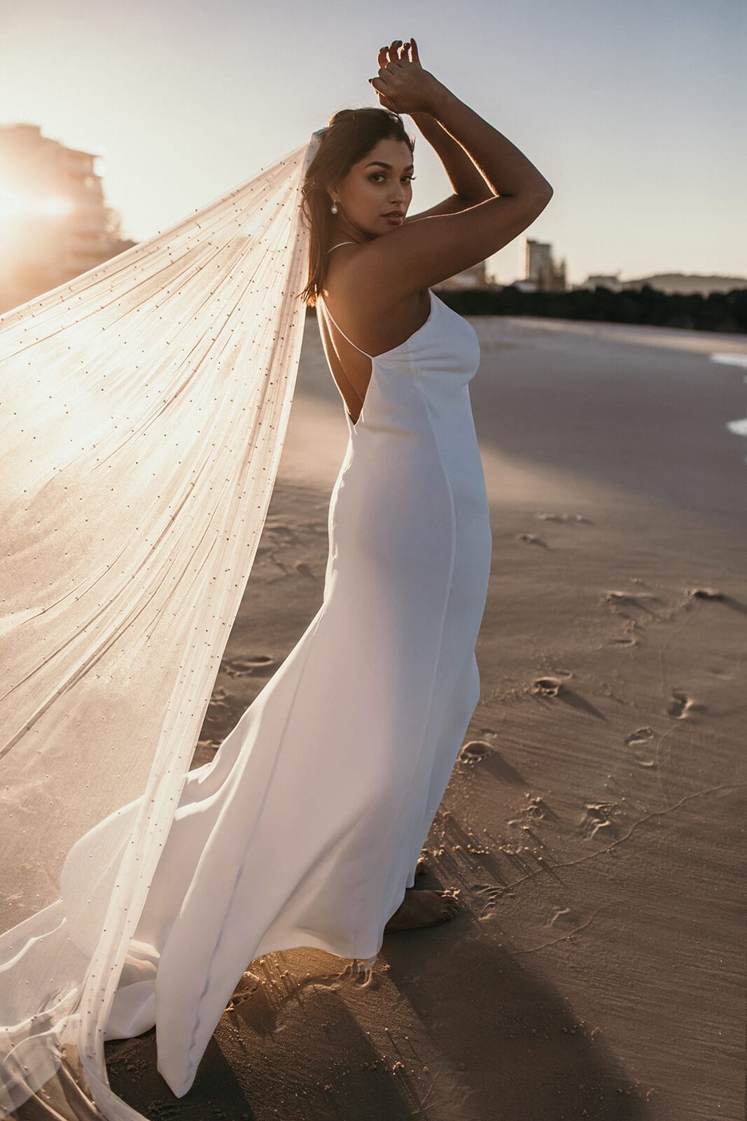 beach wedding veils