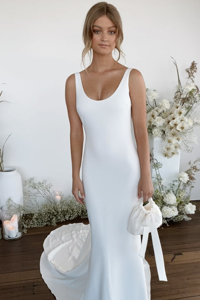 Martini Gown Low Back Wedding Dress Grace Loves Lace