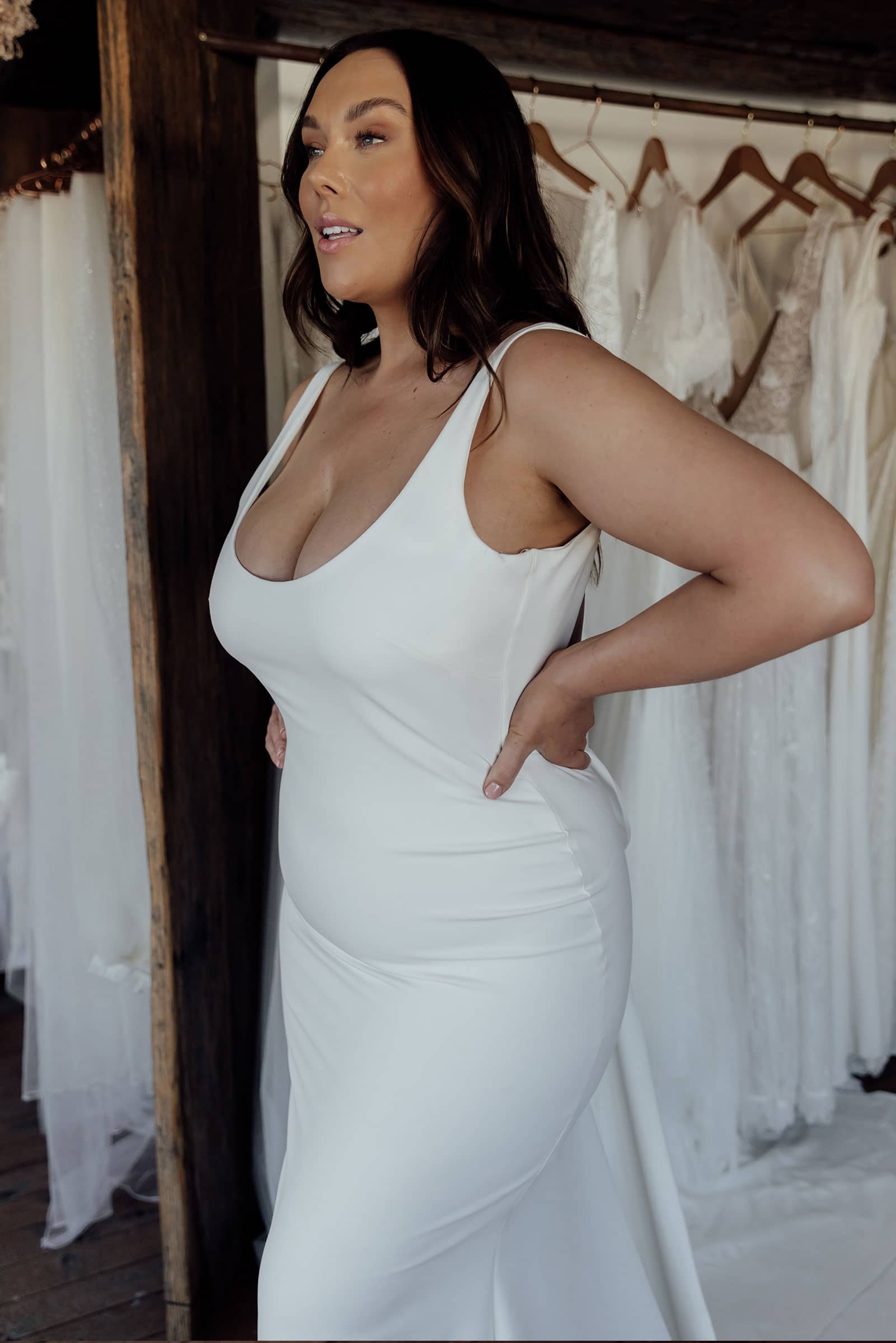 Martini Gown Low Back Wedding Dress Grace Loves Lace