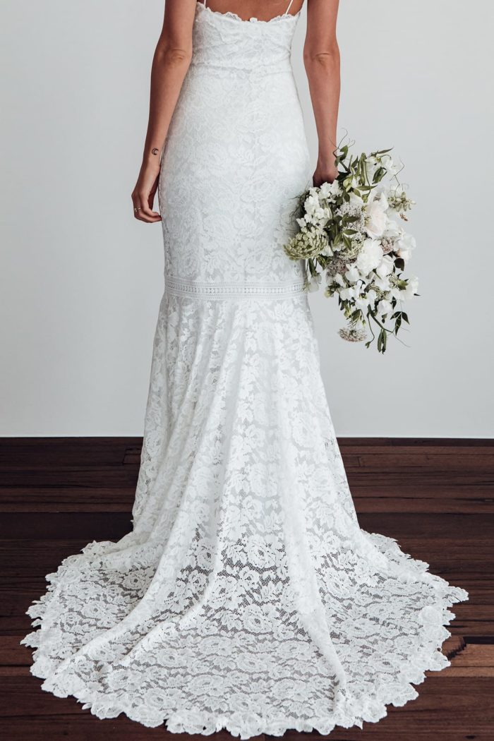 gray lace gown